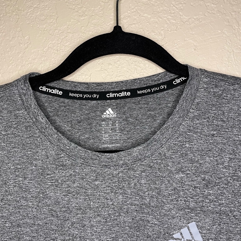 Adidas gray short sleeve workout shirt - Picture 2 of 3